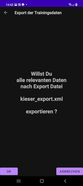 Export der Trainingsdaten